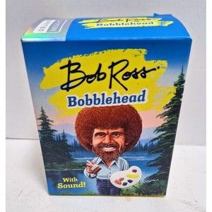 2017 RUNNING PRESS BOB ROSS MINI BOBBLE HEAD WITH SOUND NEW IN BOX